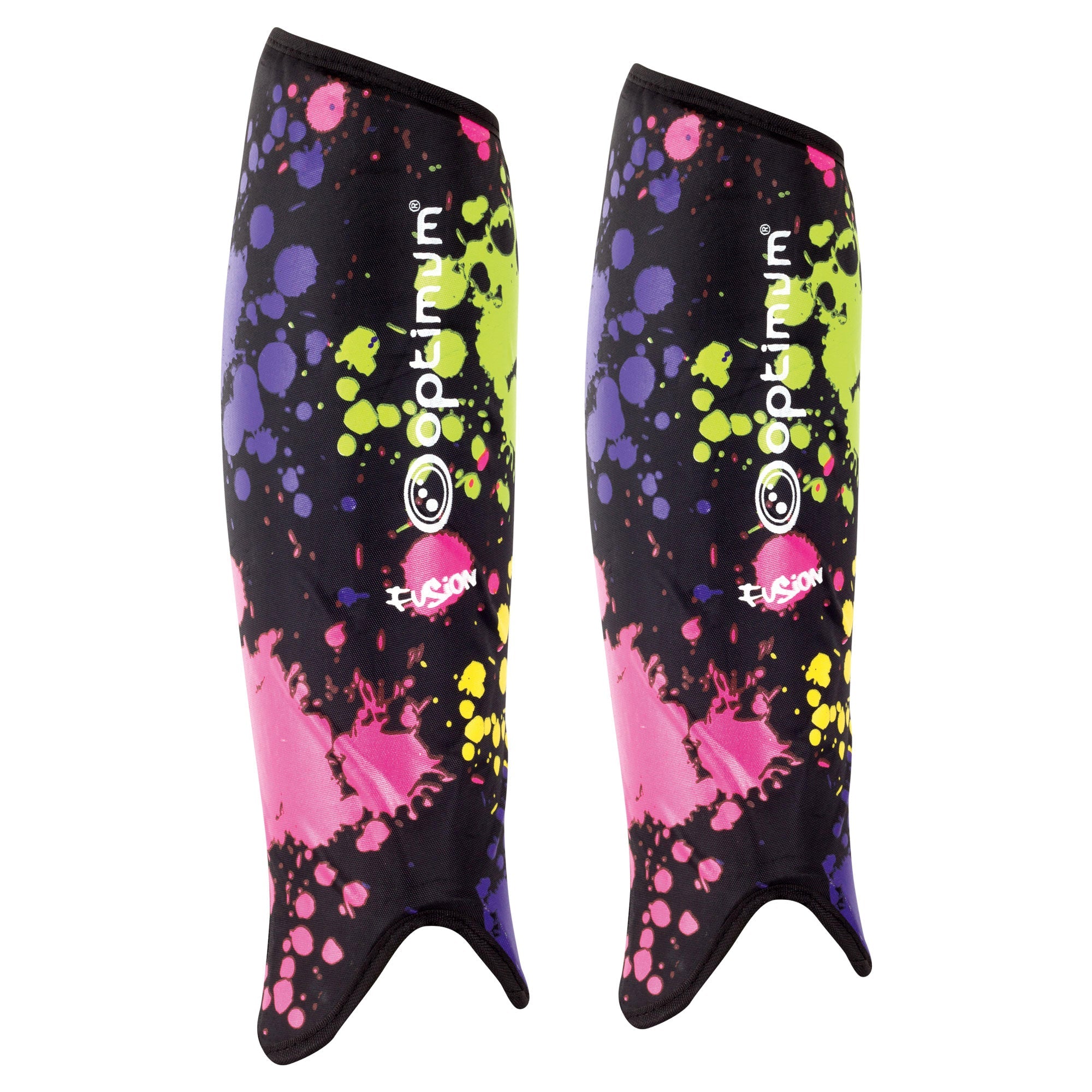 Optimum Men Fusion Ankle Protect Shinguards - Strap Closure Hockey Shin Pads - Lined Foam - Optimum