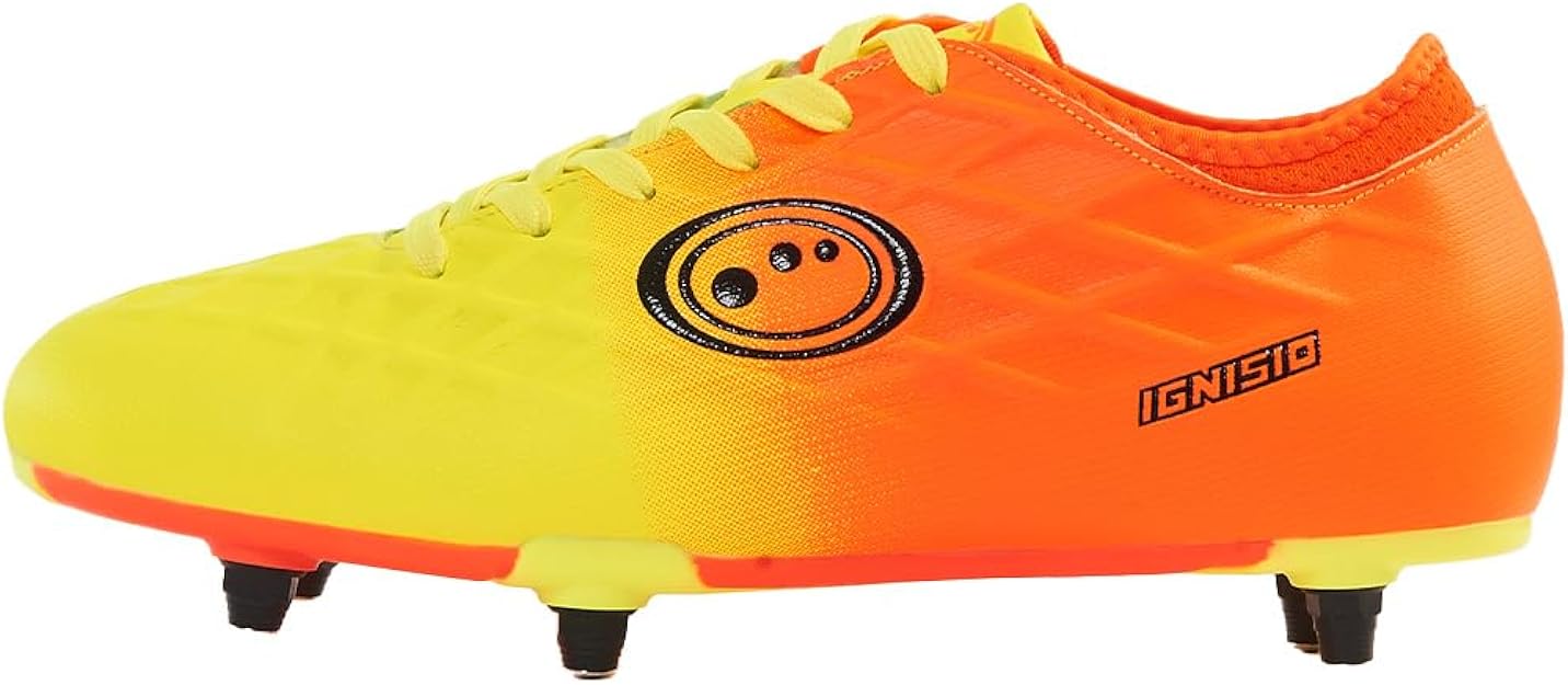 Ignisio Junior 6 Stud Lace-Up Football Boot Yellow/Orange - Optimum