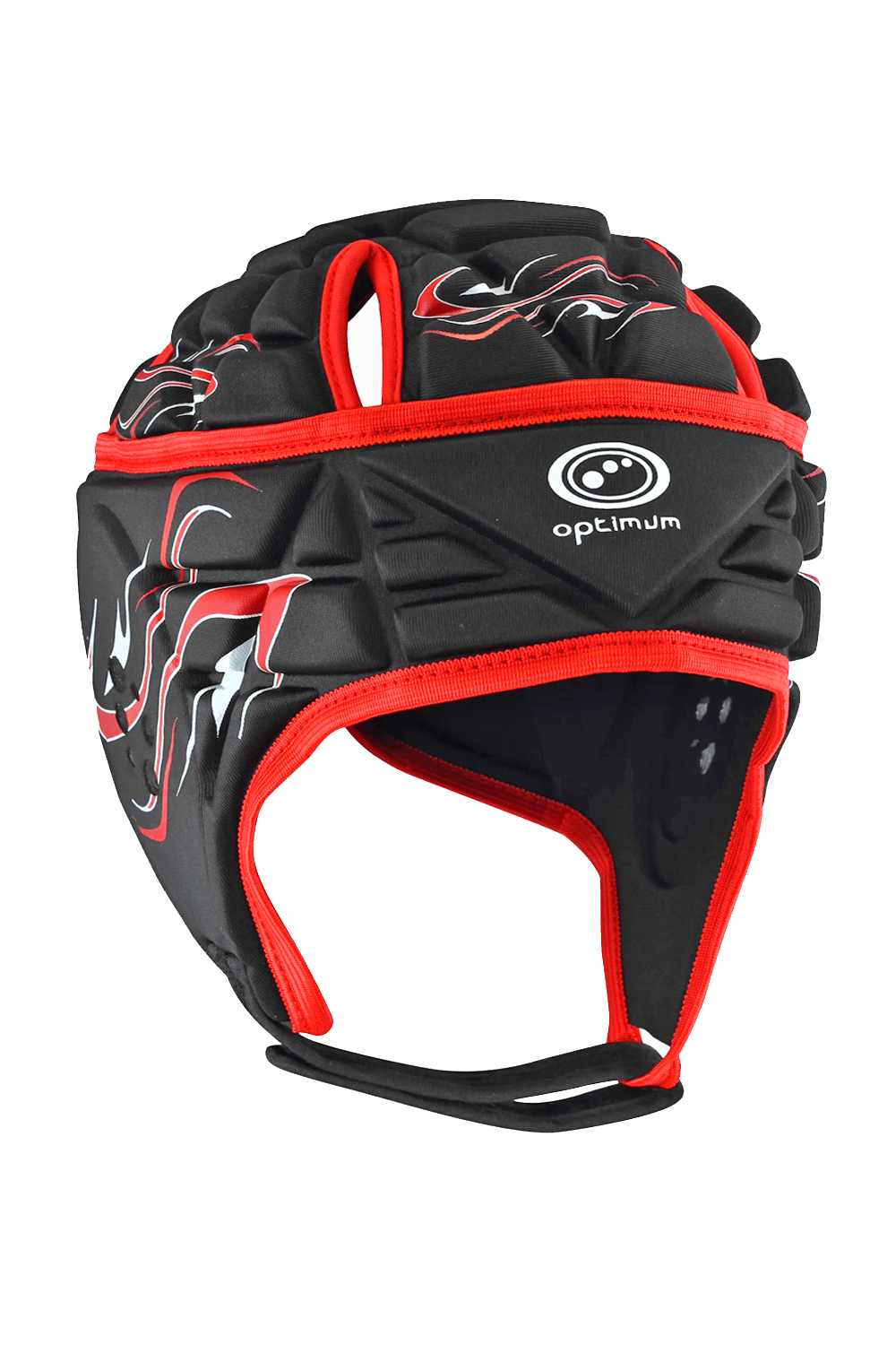 Inferno Rugby Headguard Red – Durable, Breathable, Secure Fit - Optimum