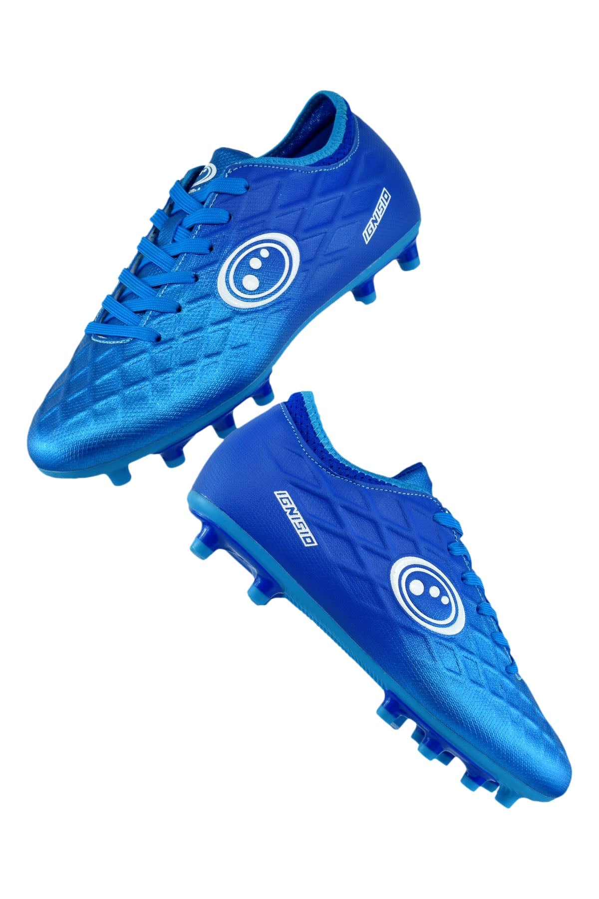 Junior Arctic Blue Ignisio Lace Up Rugby Boot with Sock Collar - Optimum