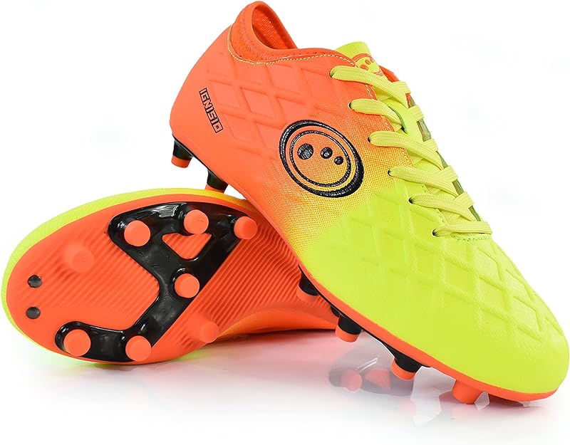 Junior Aztec Orange Ignisio Lace Up Football Boot - Optimum