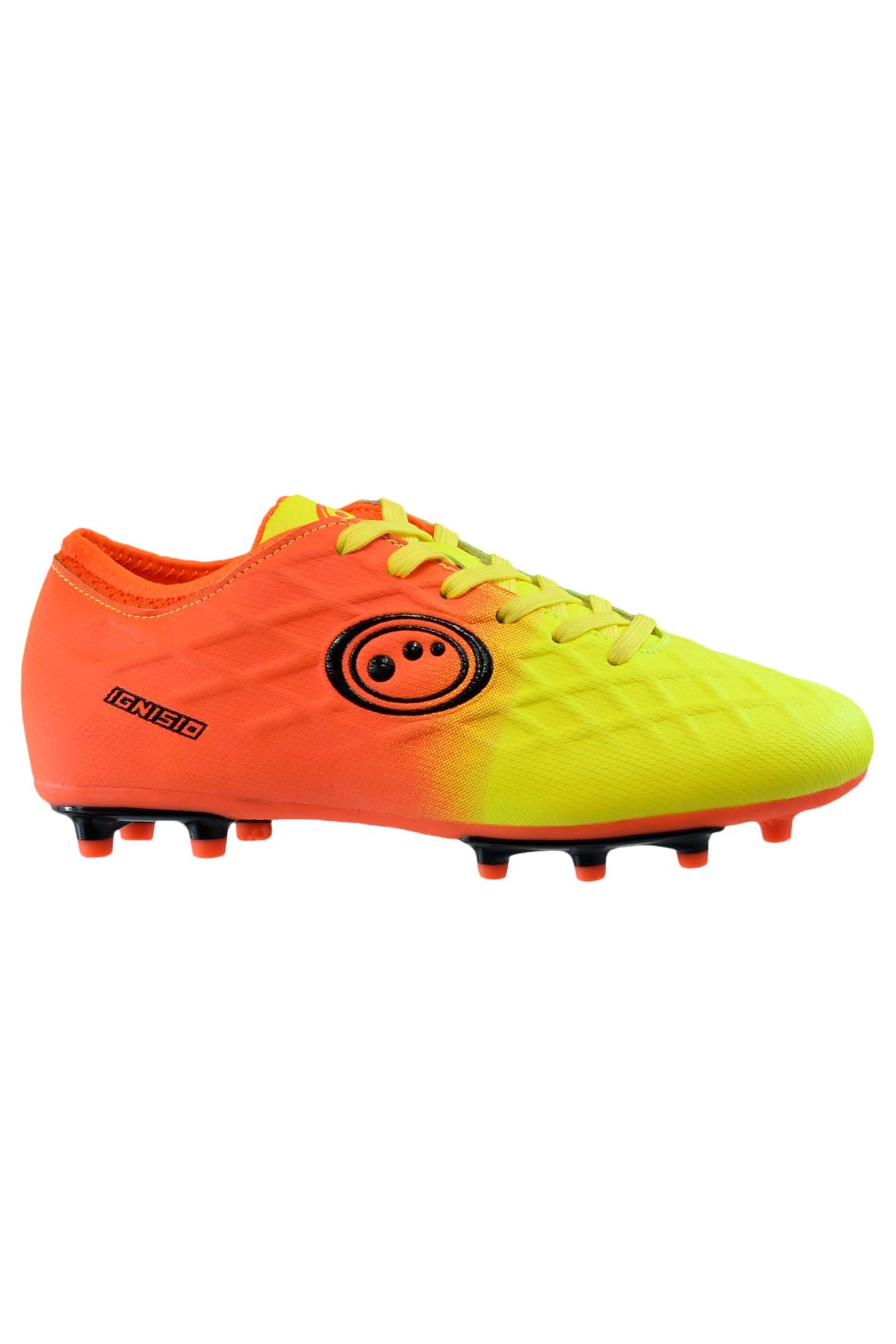 Junior Aztec Orange Ignisio Lace Up Rugby Boot with Sock Collar - Optimum