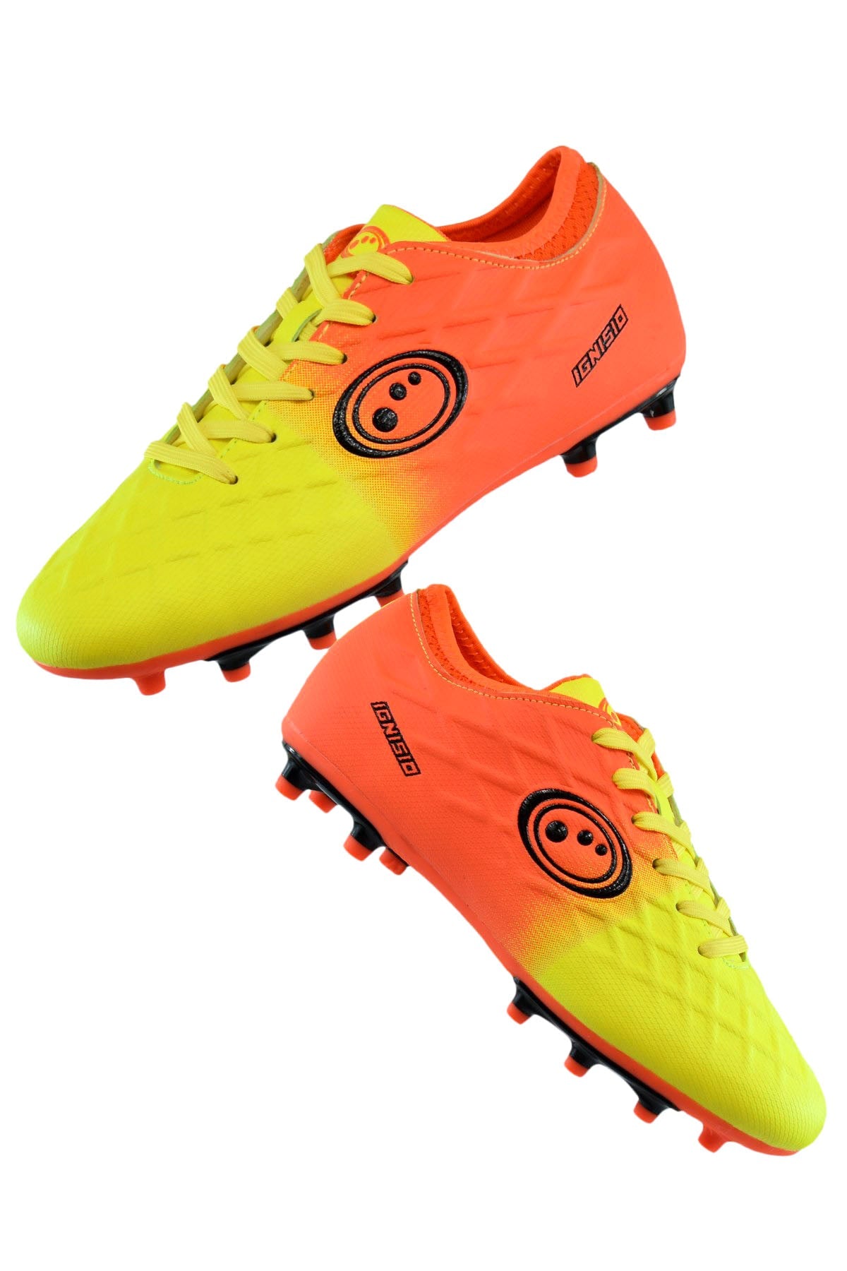 Junior Aztec Orange Ignisio Lace Up Rugby Boot with Sock Collar - Optimum