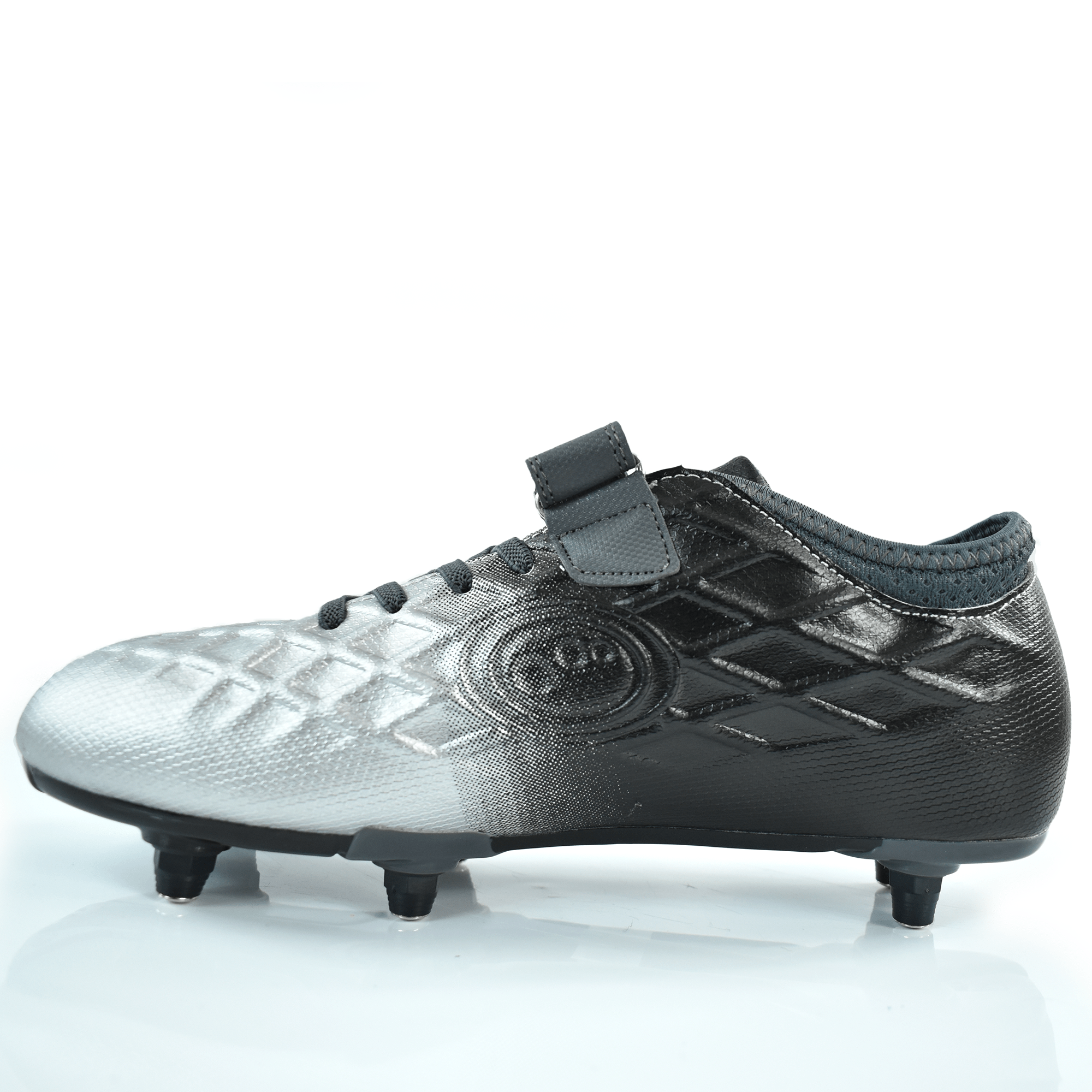 Junior Silver Fade Ignisio Easy Fasten 6 Stud Football Boot - Optimum