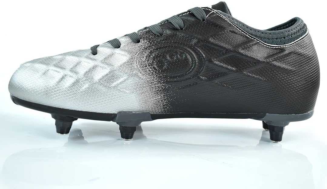 Junior Silver Fade Ignisio Lace-Up 6 Stud Football Boot - Optimum