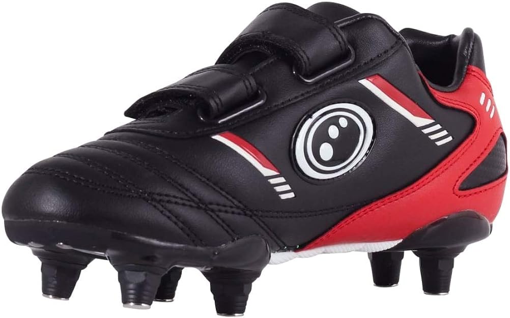 Junior Tribal Football Boot 6 Stud Red/Black - Optimum