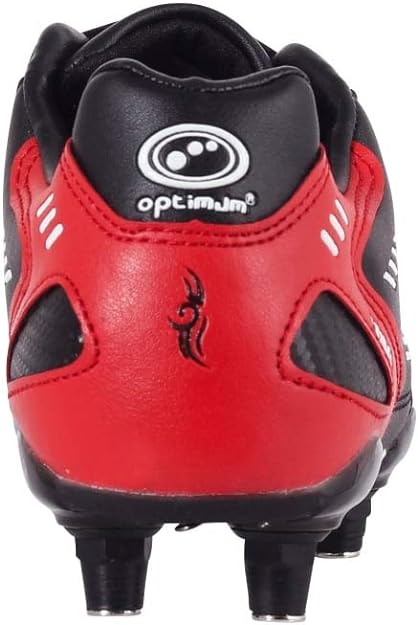 Junior Tribal Football Boot 6 Stud Red/Black - Optimum