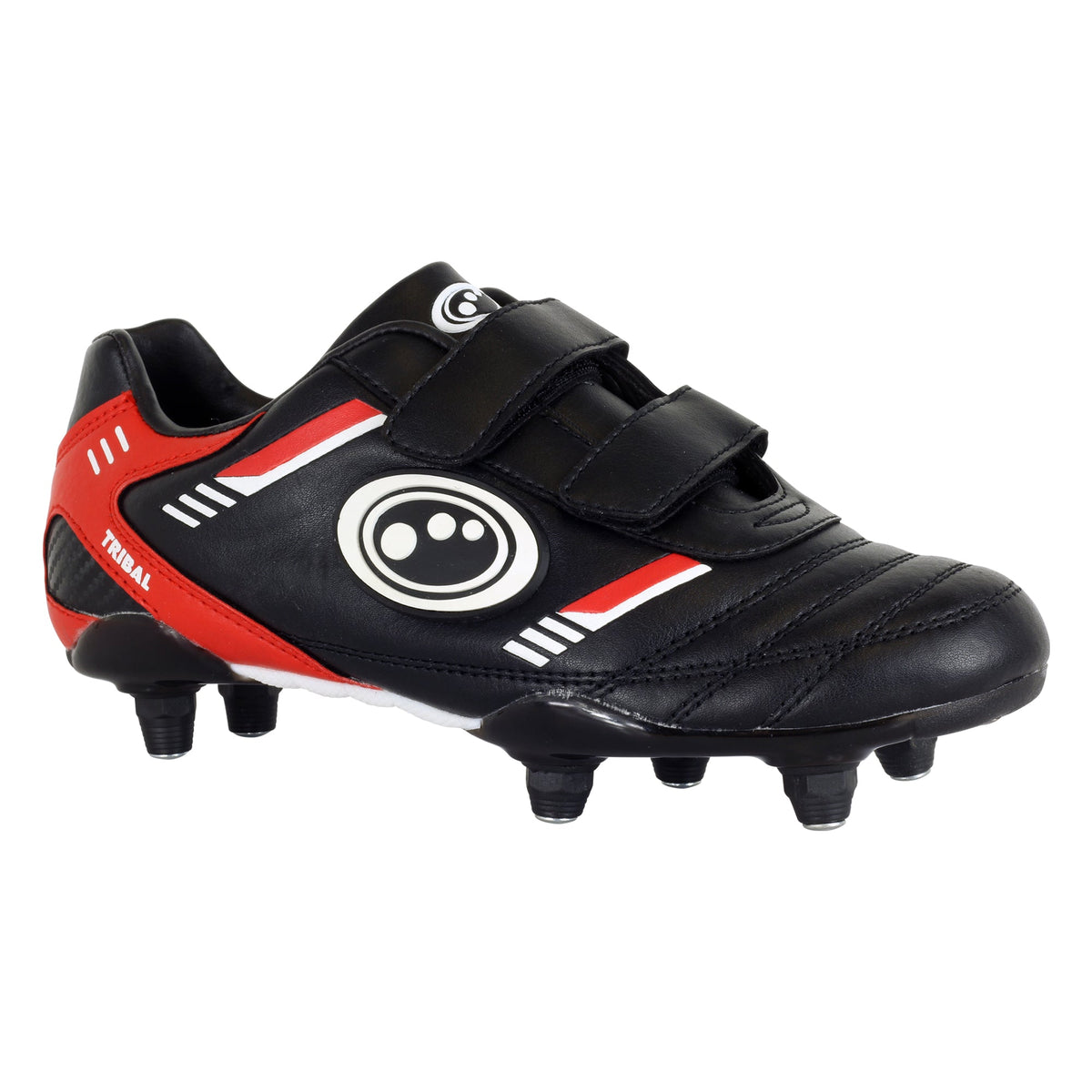 Junior Tribal Football Boot 6 Stud Red/Black - Optimum