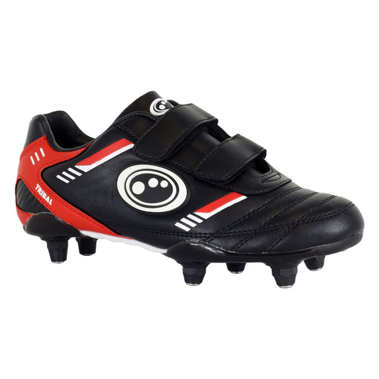 Junior Tribal Football Boot 6 Stud Red/Black - Optimum 2000