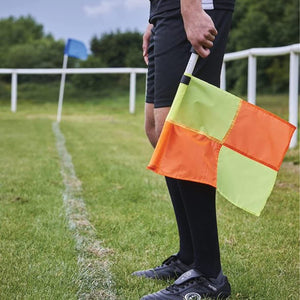 Optimum Linesman Flag With Carry Bag- High Visibility, Durable, and Reliable - Essential Equipment for Referees Pack of 2, Yellow/Orange - Optimum
