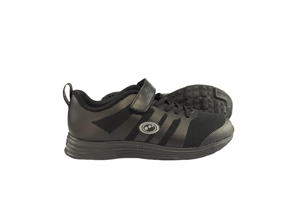 Mesh Top School Trainer Easy Fasten Black - Optimum