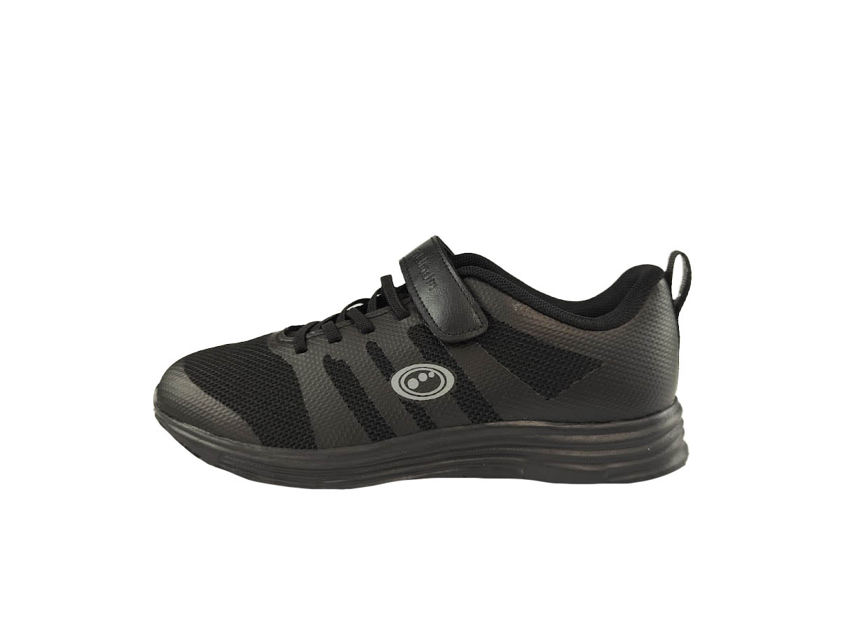 Mesh Top School Trainer Easy Fasten Black - Optimum