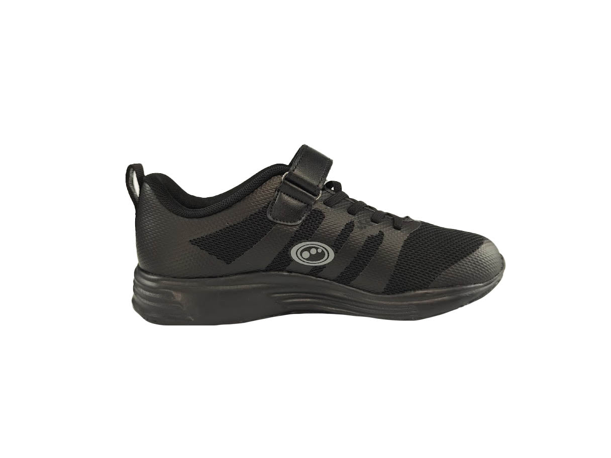 Mesh Top School Trainer Easy Fasten Black - Optimum