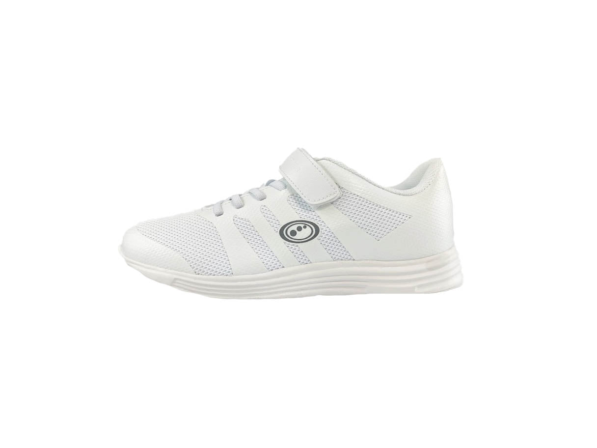 Mesh Top School Trainer Easy Fasten White - Optimum