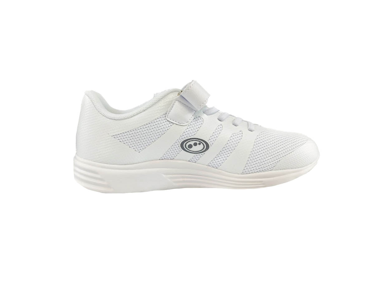 Mesh Top School Trainer Easy Fasten White - Optimum