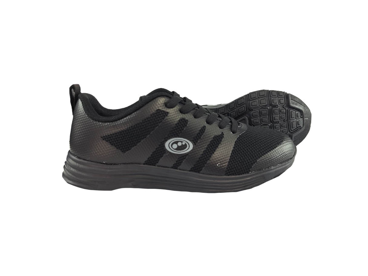 Mesh Top School Trainer Lace Up Black - Optimum