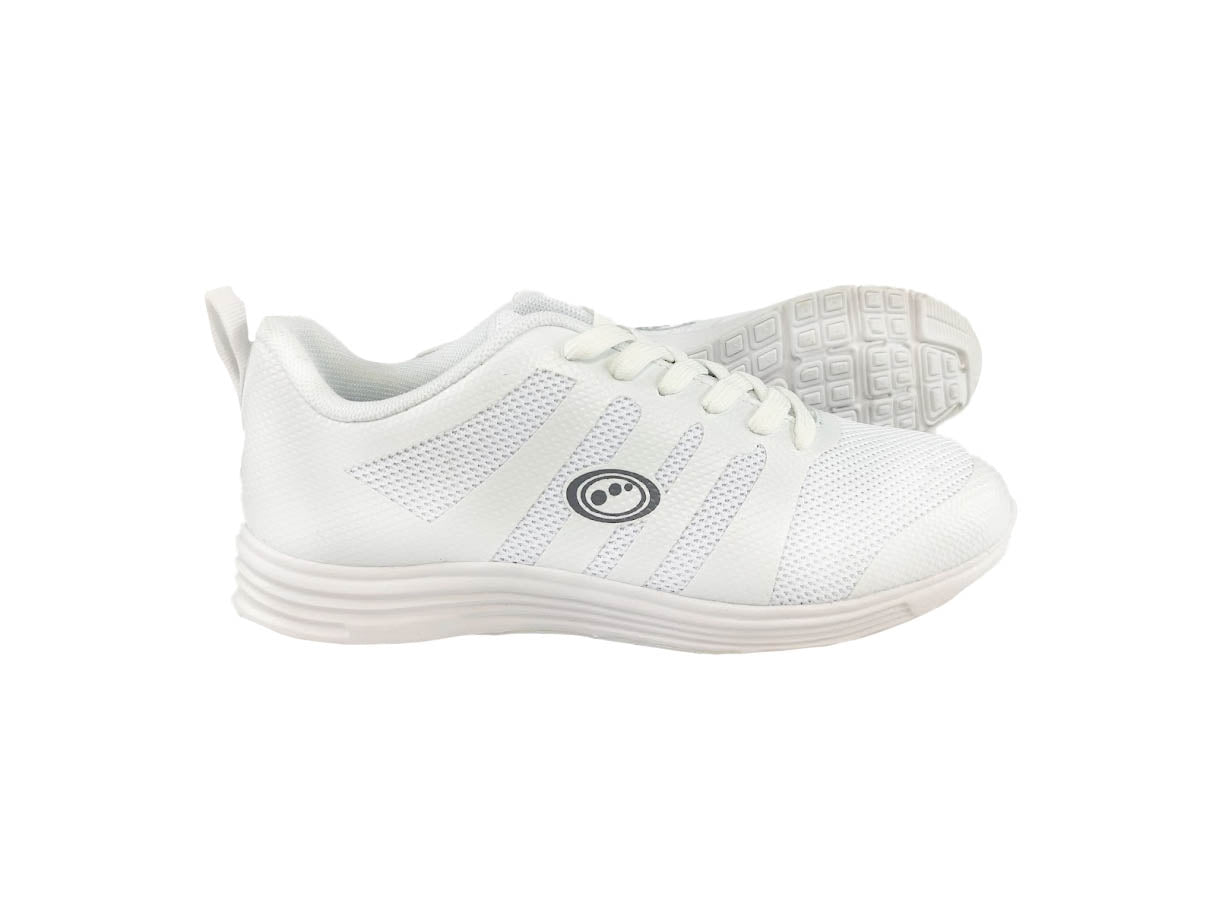 Mesh Top School Trainer Lace Up White - Optimum