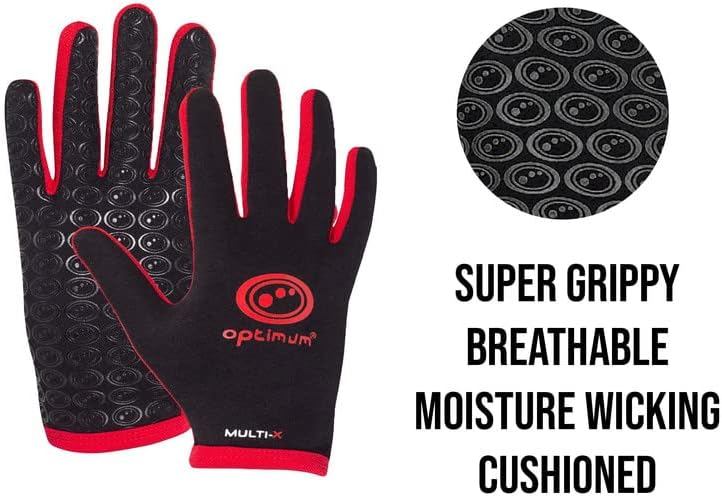 Multi-X Full Finger Gloves Red by Optimum Sport - Optimum