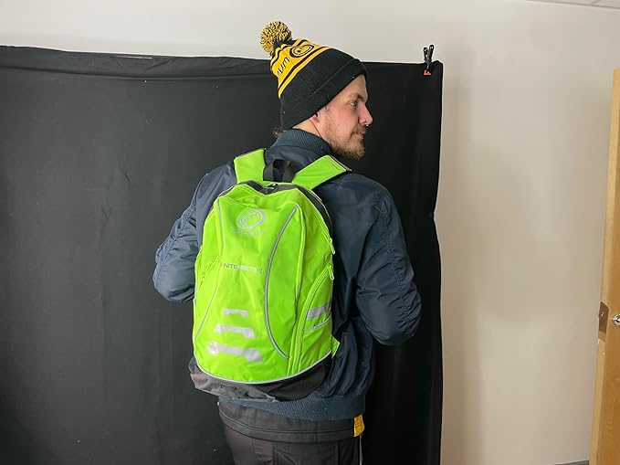 Waterproof Reflective 25L Backpack – Fluro Green, Outdoor, Multi-Pocket - Optimum