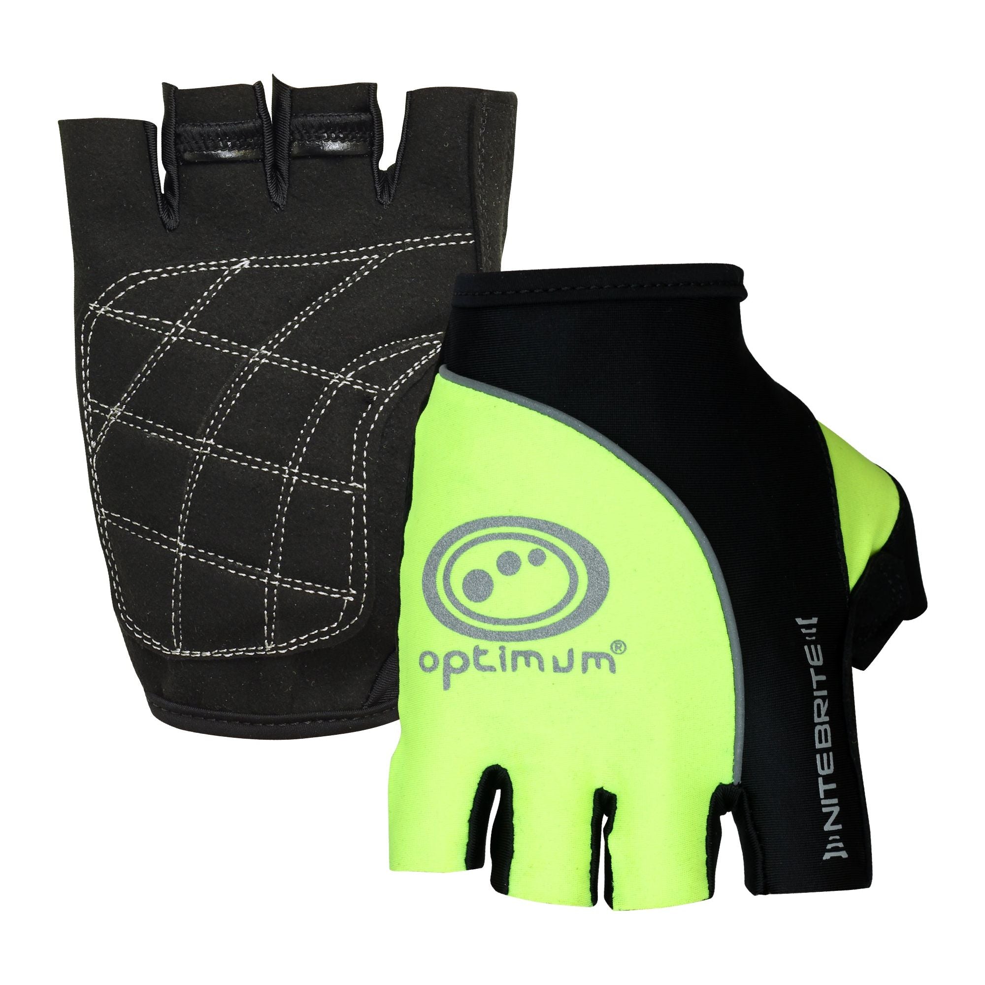 Nitebrite Half Finger Cycling Gloves - Optimum