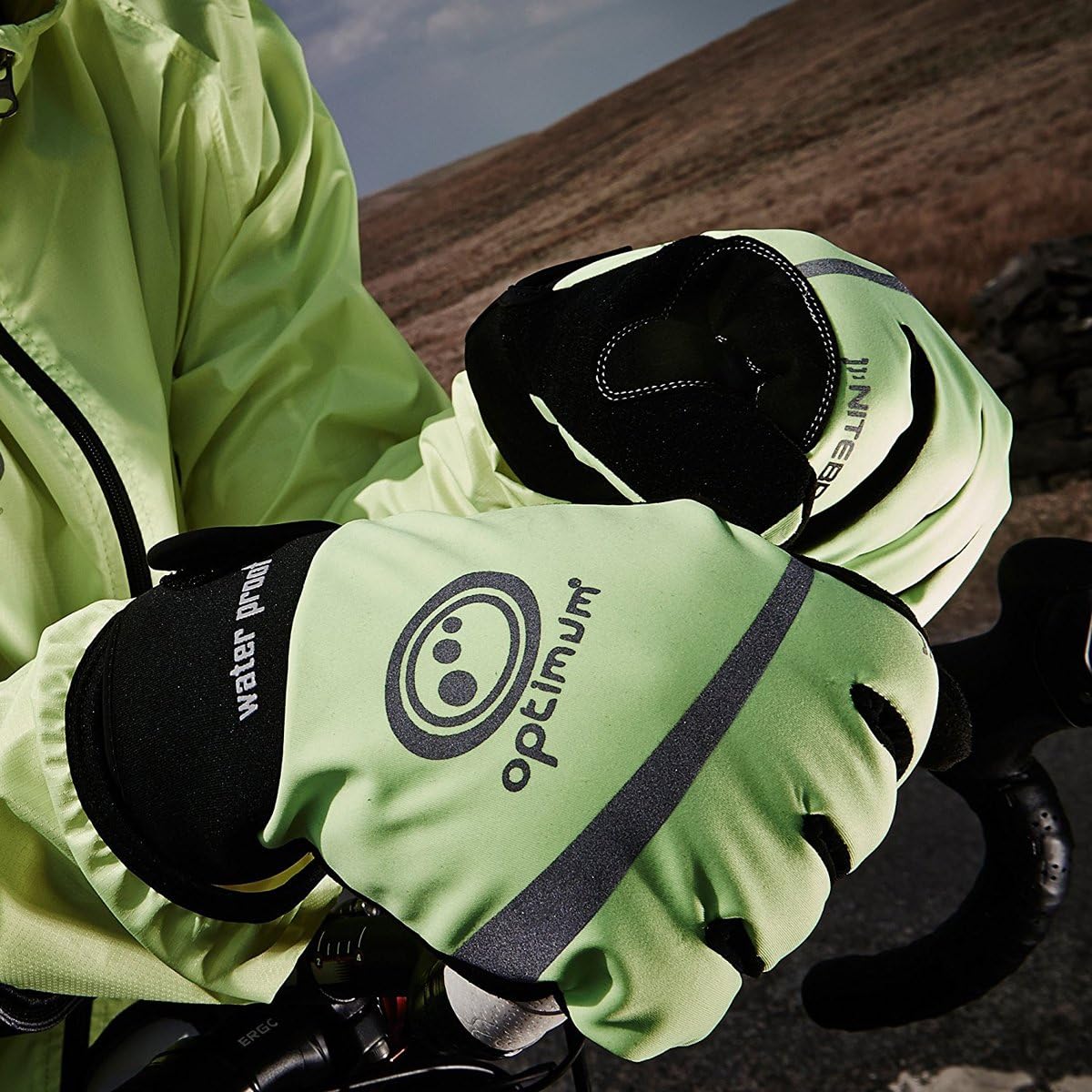 Nitebrite Waterproof Cycling Gloves with Reflective Safety Detail - Optimum