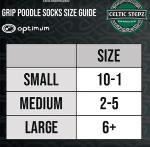 Celtic Stepz Poodle Socks – Small to Large - Optimum