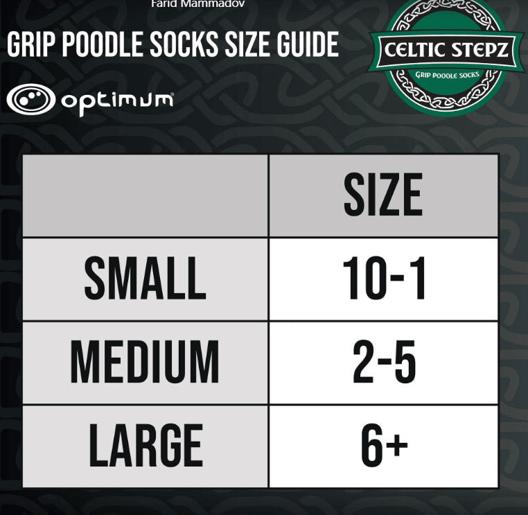 Celtic Stepz Poodle Socks – Small to Large - Optimum