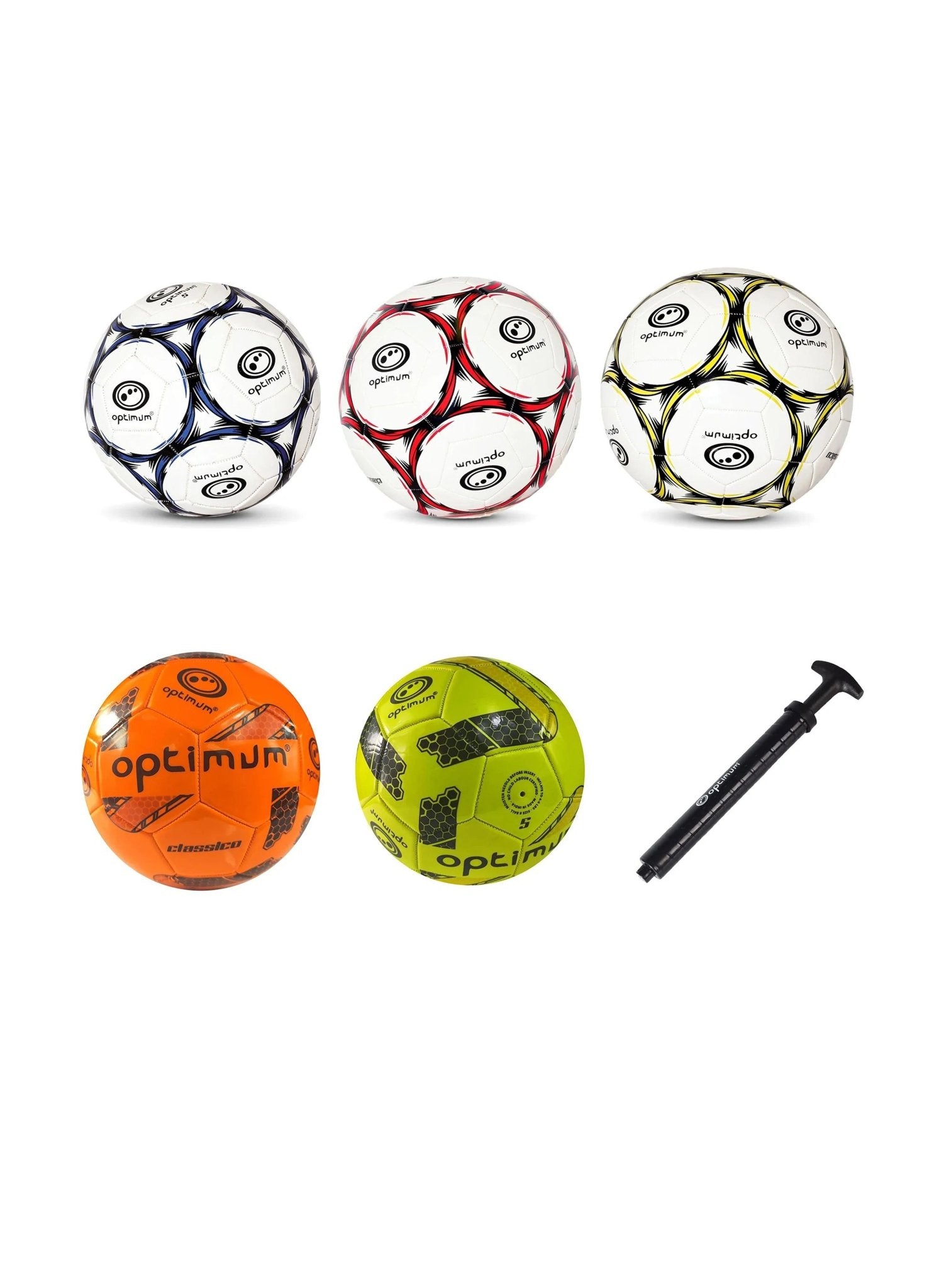 Classico All-Weather Football with Pump | Durable Match Ball Sizes 3–5 - Optimum