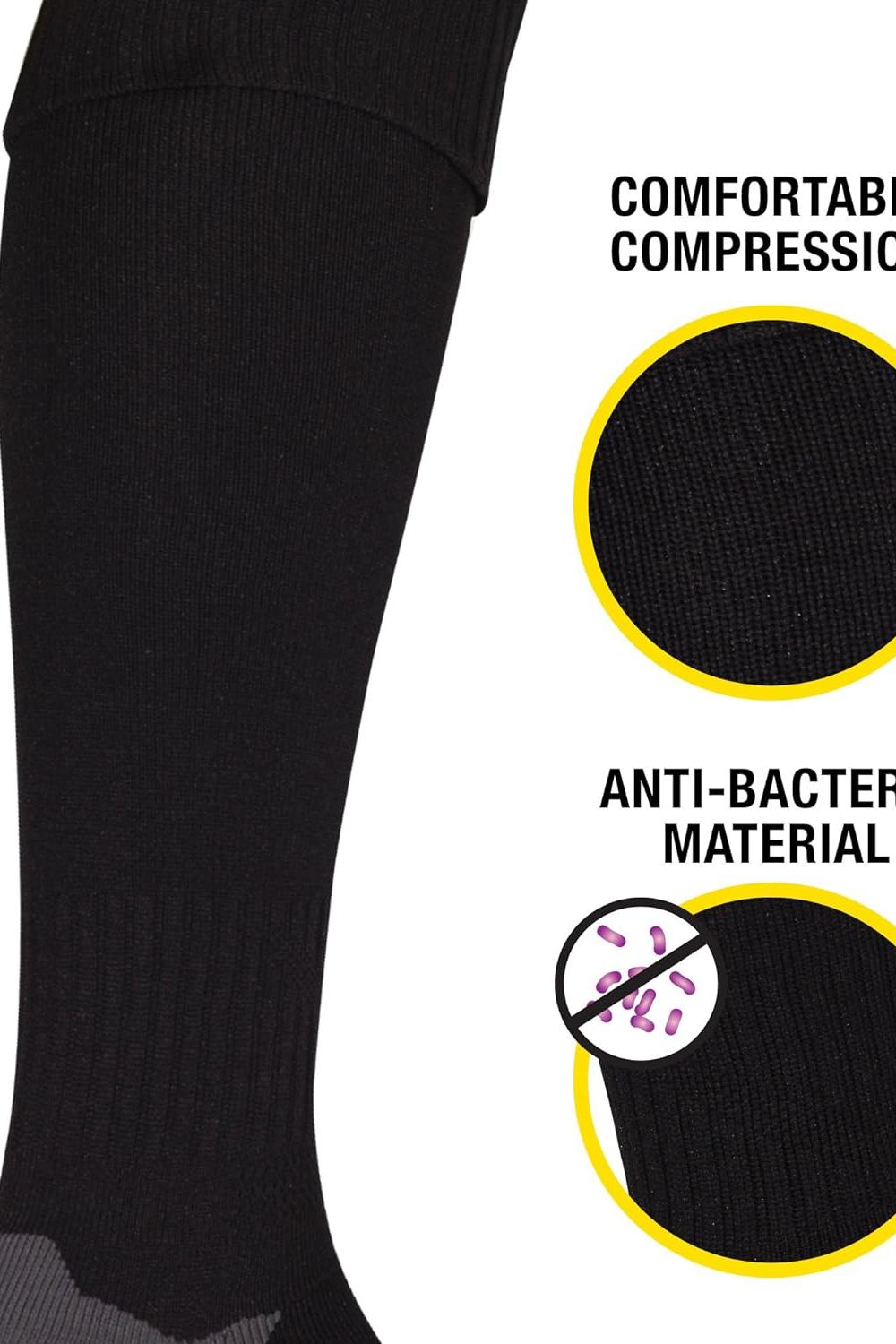 Black Classico sock feature graphic: comfortable compression and anti-bacterial material - Optimum