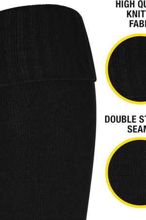 Black Classico sock feature graphic: high-quality knitted fabric and double-stitched seams - Optimum