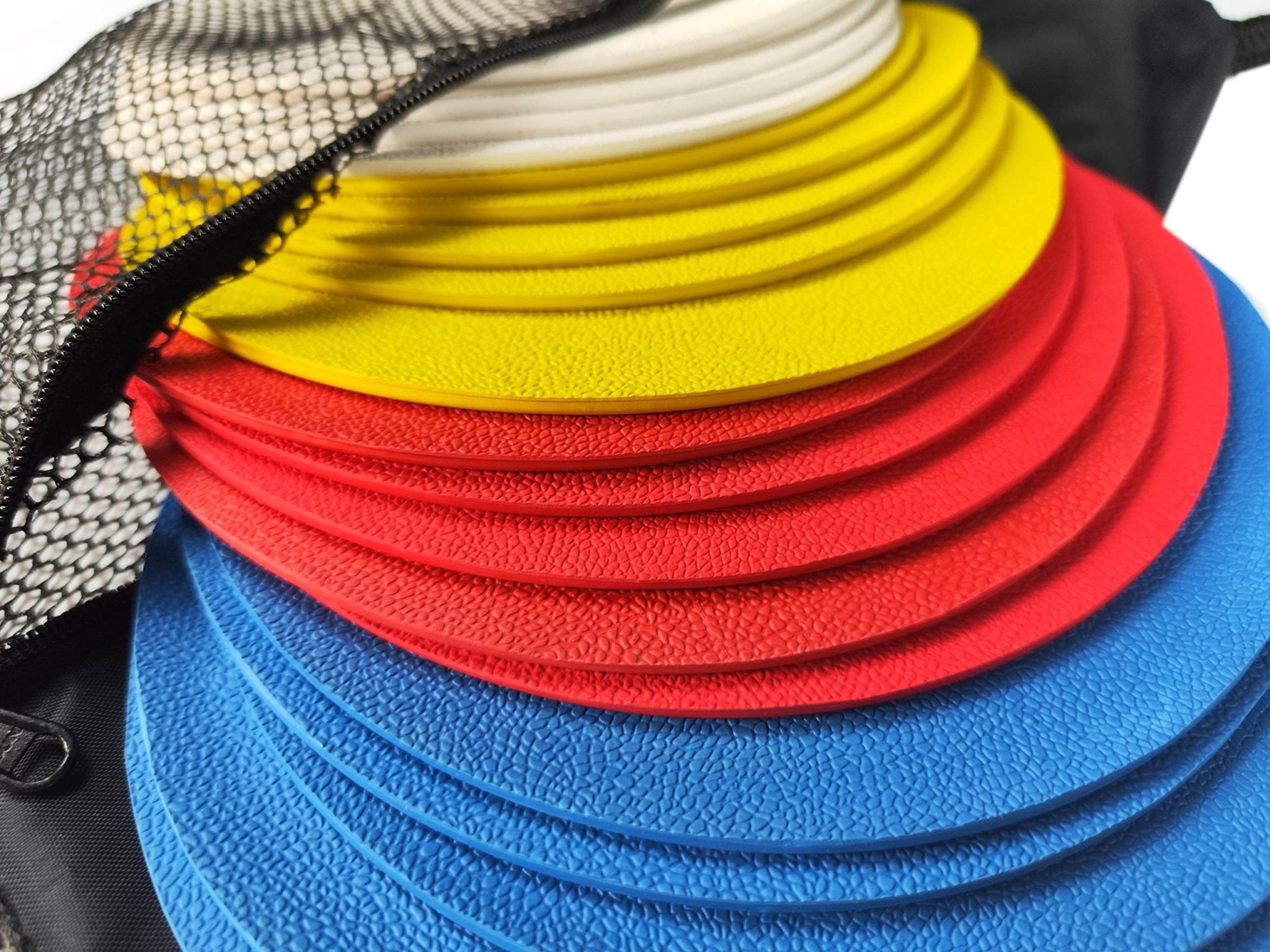 Flat Disc Training Markers – 20 Pack, Non-Slip 8" for Sports & Fitness - Optimum