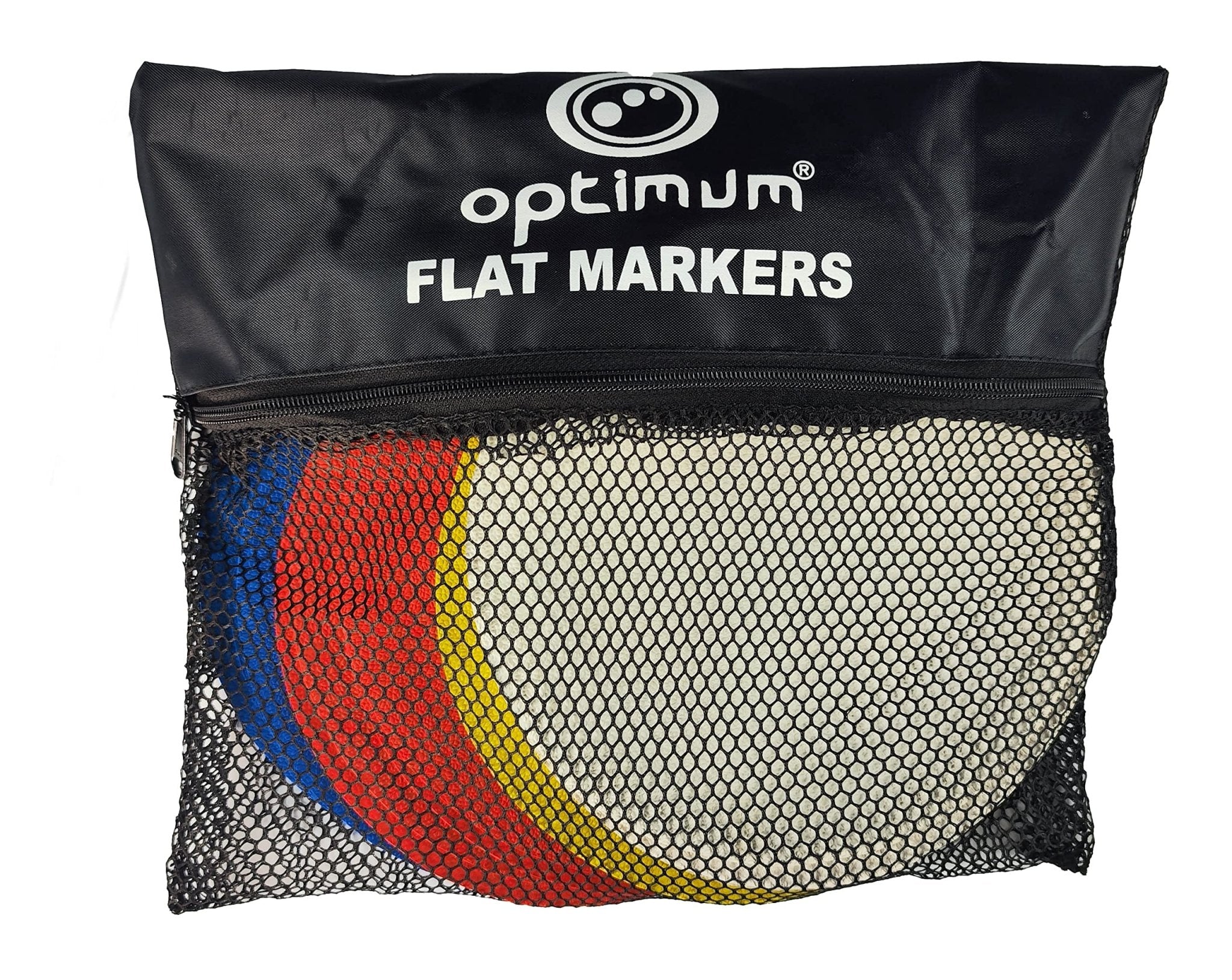 Flat Disc Training Markers – 20 Pack, Non-Slip 8" for Sports & Fitness - Optimum