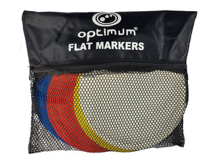 Flat Disc Training Markers – 20 Pack, Non-Slip 8" for Sports & Fitness - Optimum