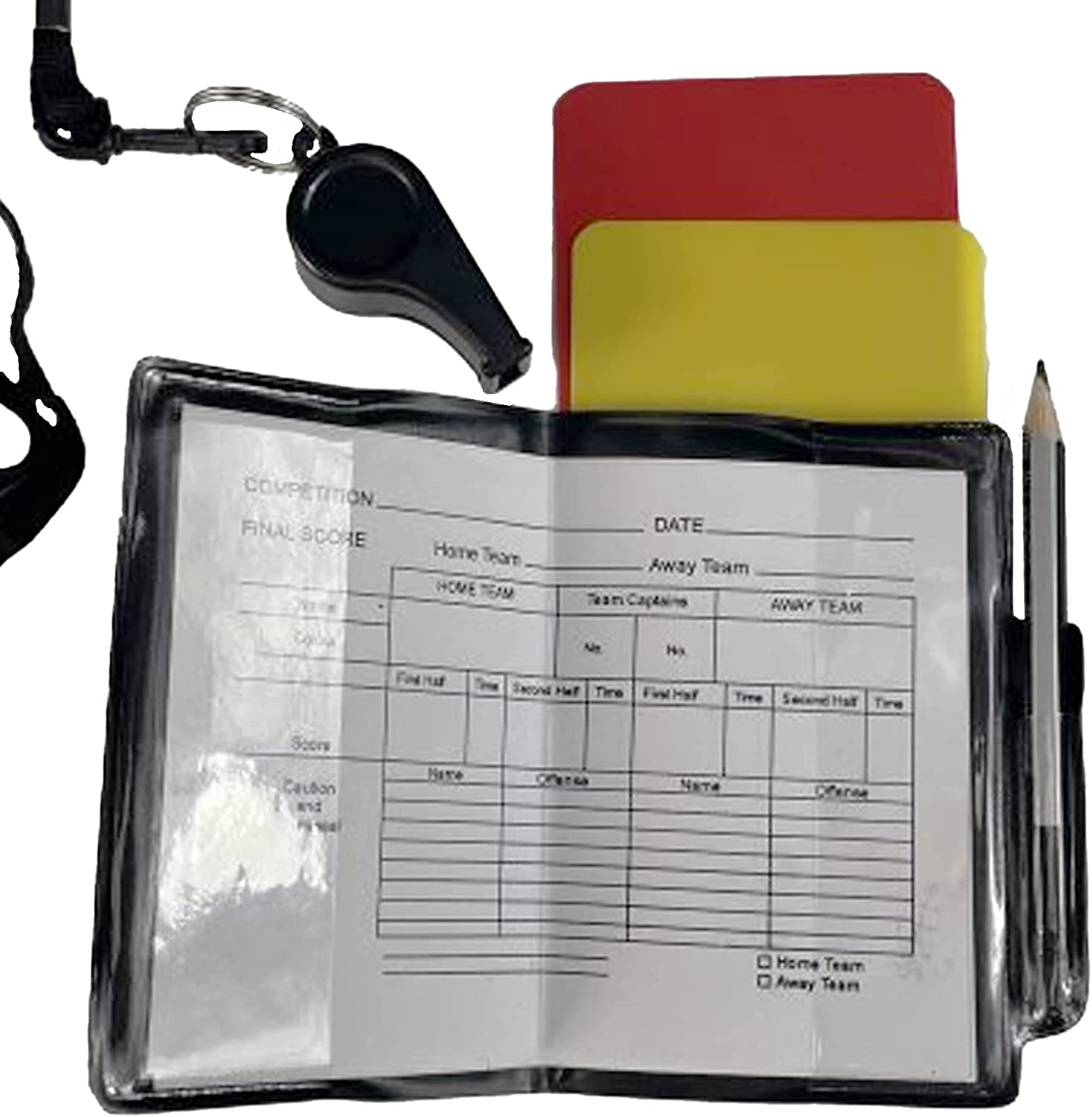 Football Referee Cards & Whistle Set – Red & Yellow Cards - Optimum
