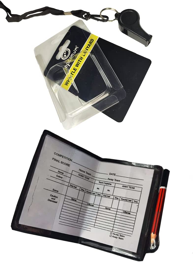 Football Referee Cards & Whistle Set – Red & Yellow Cards - Optimum