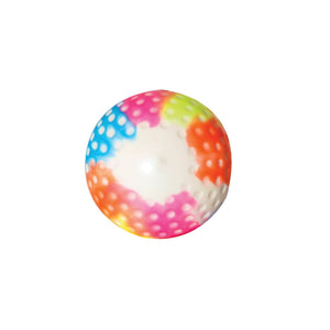 Multi-colour rainbow dimpled Optimum Fusion hockey ball, plain reverse side, on white background - Optimum