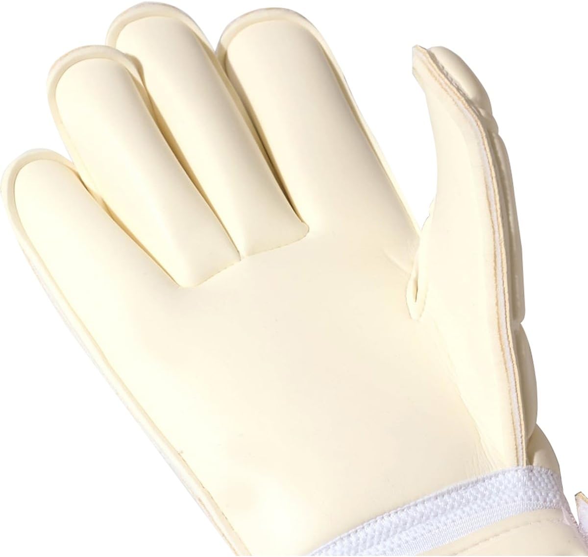 Close-up of white Optimum Mosquito MX Pro goalkeeper glove palm and fingers - Optimum