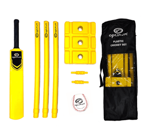 Plastic Cricket Set – Bat, Ball, Stumps & Carry Bag - Optimum