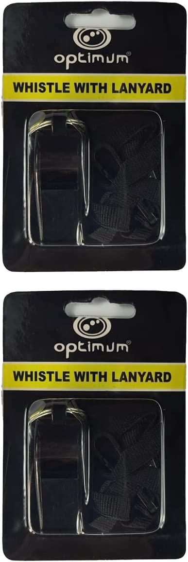 Plastic Sports Whistles with Lanyard – Pack of 2 - Optimum