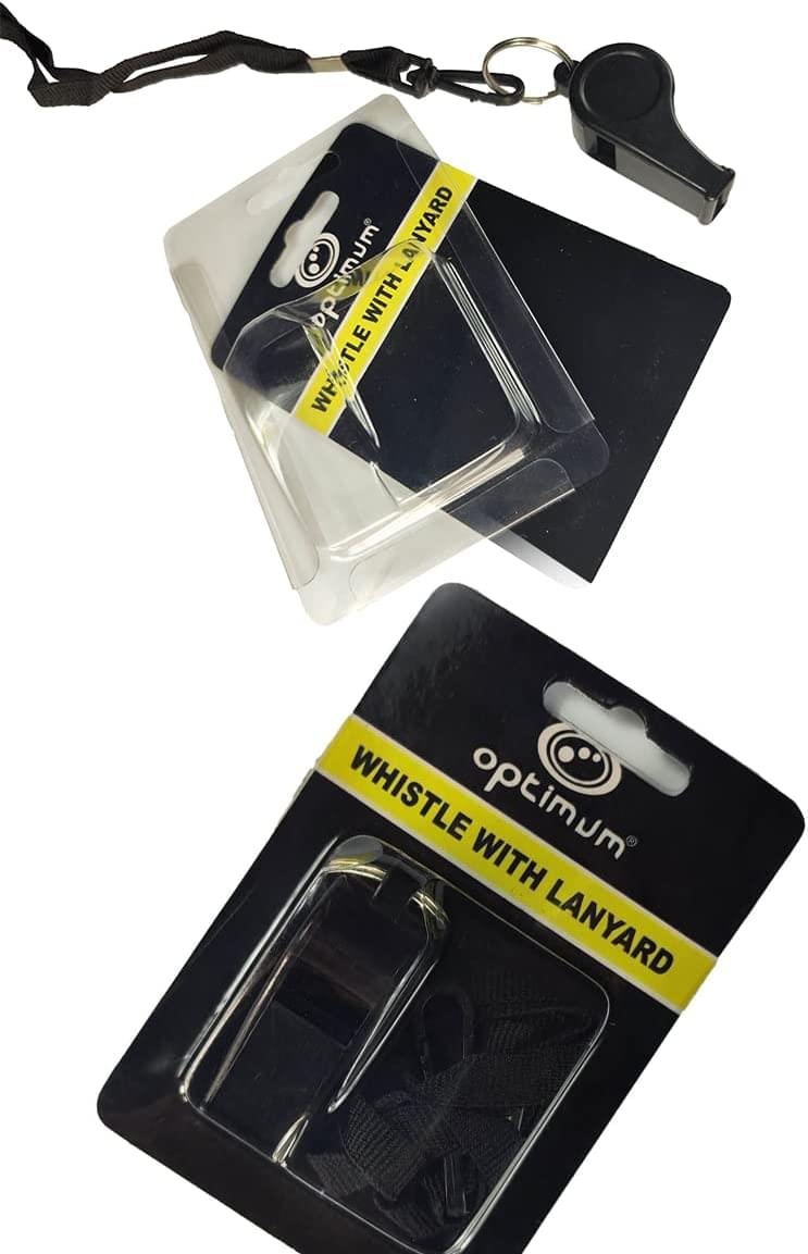 Plastic Sports Whistles with Lanyard – Pack of 2 - Optimum