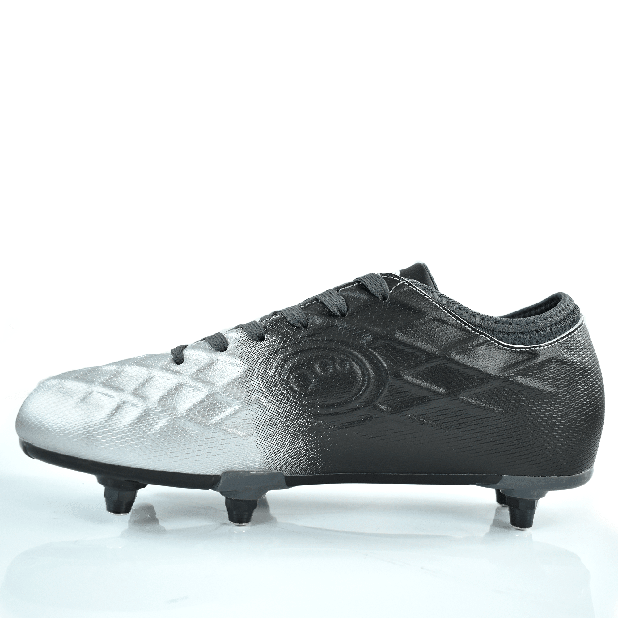 Senior Silver Fade Ignisio Football Boot – 6-Stud, Lace-Up, Sizes 7-12 - Optimum