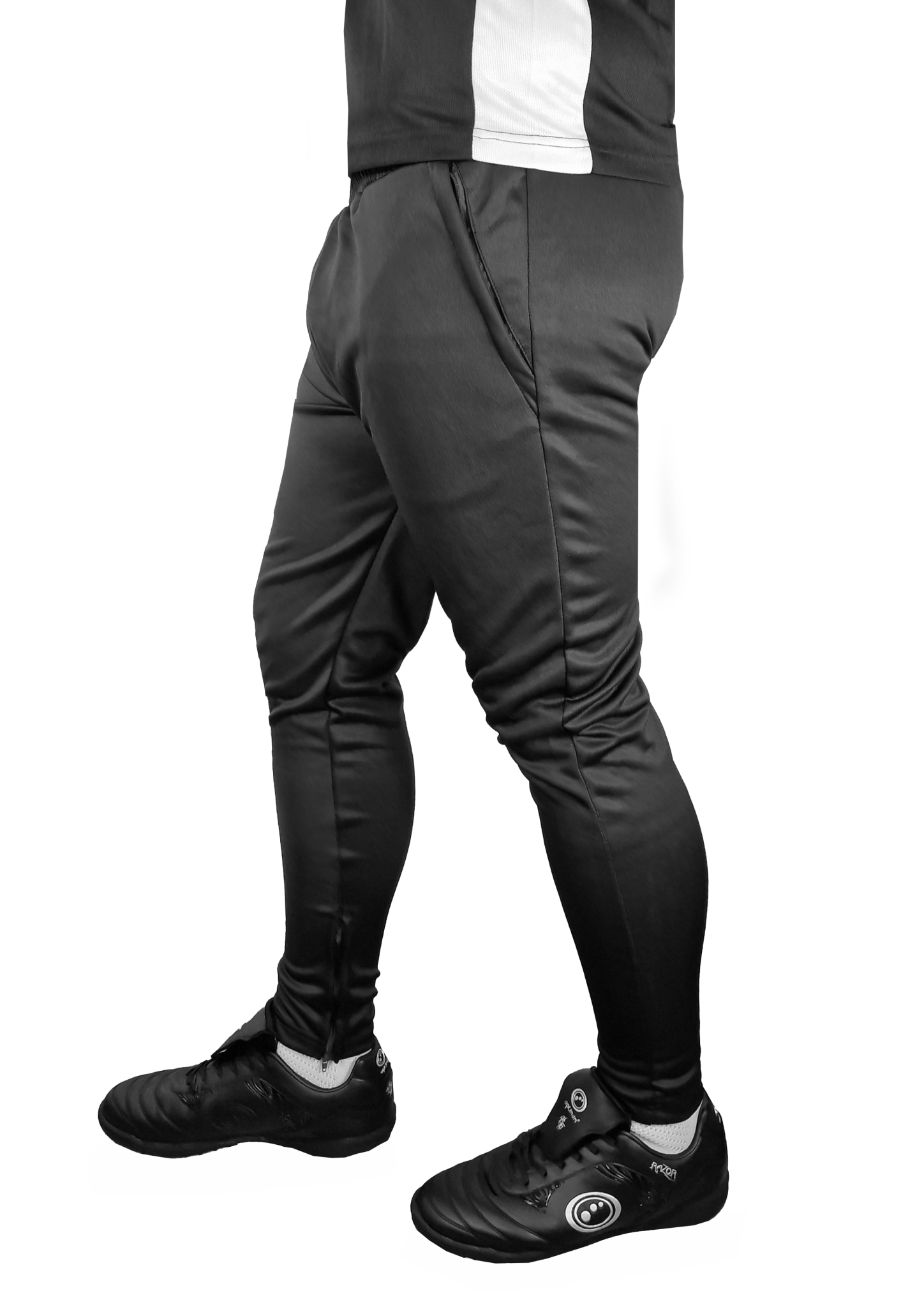 Optimum Tempo Skinny Tapered Jogging Bottoms Black - Optimum