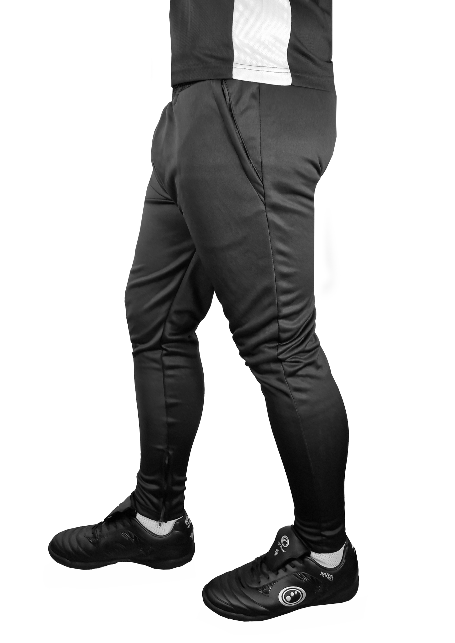 Optimum Tempo Skinny Tapered Tracksuit Jogging Bottoms Black Optimum Sport