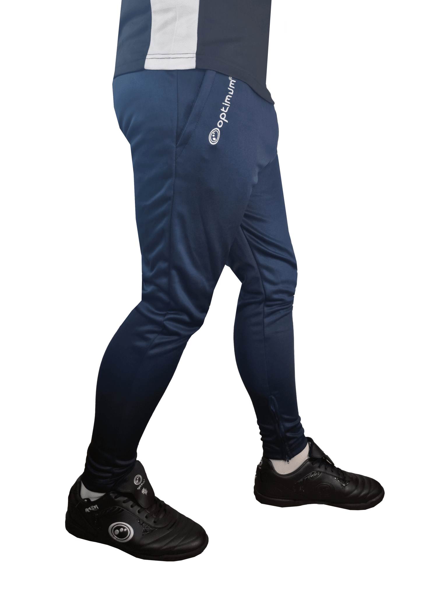 Tempo Skinny Tapered Tracksuit Bottoms – Navy, Stretch, Durable - Optimum