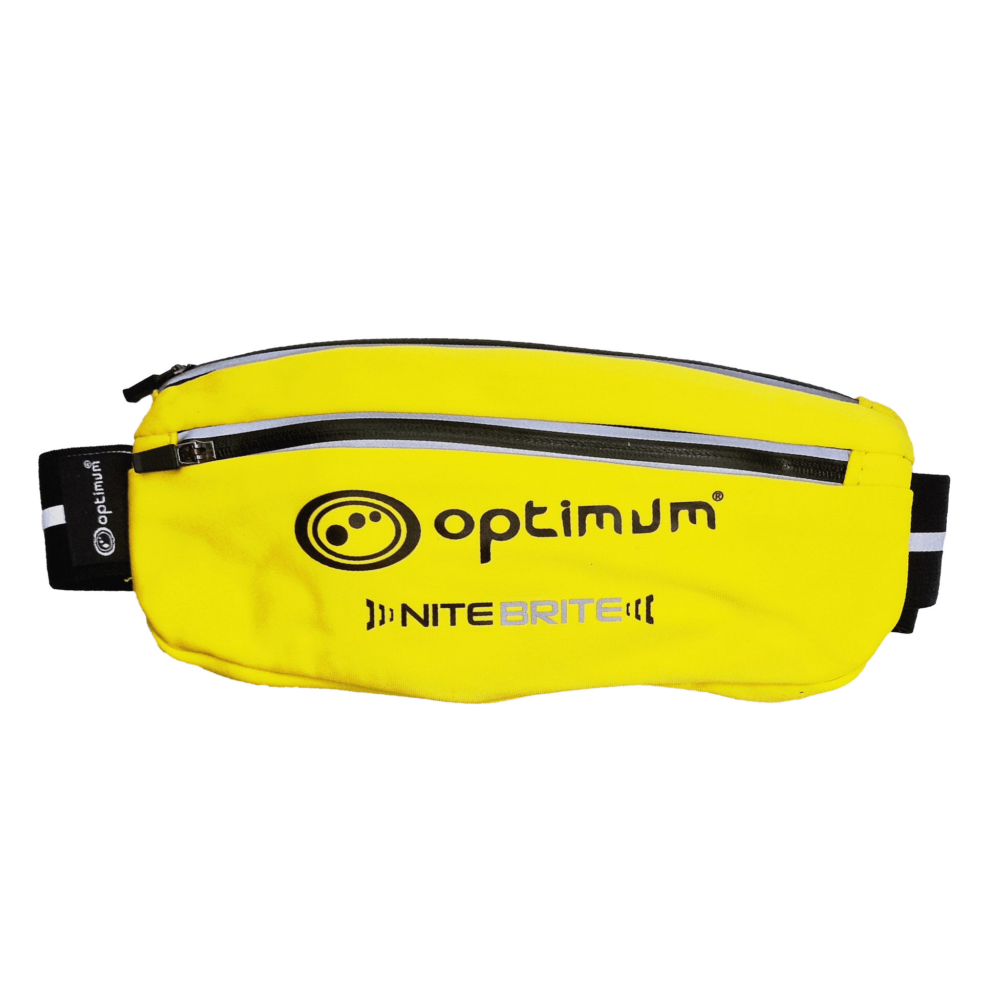 Ultra Slim Hi-Viz Running Belt – Water-Resistant Waist Pack, One Size - Optimum