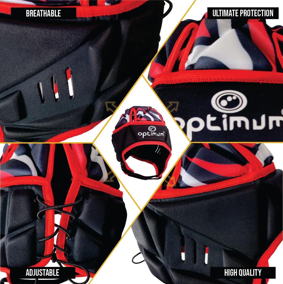 Optimum Razor Headguard Red – Lightweight, Comfy Fit, Sizes XXS-XS-S-M-L - Optimum