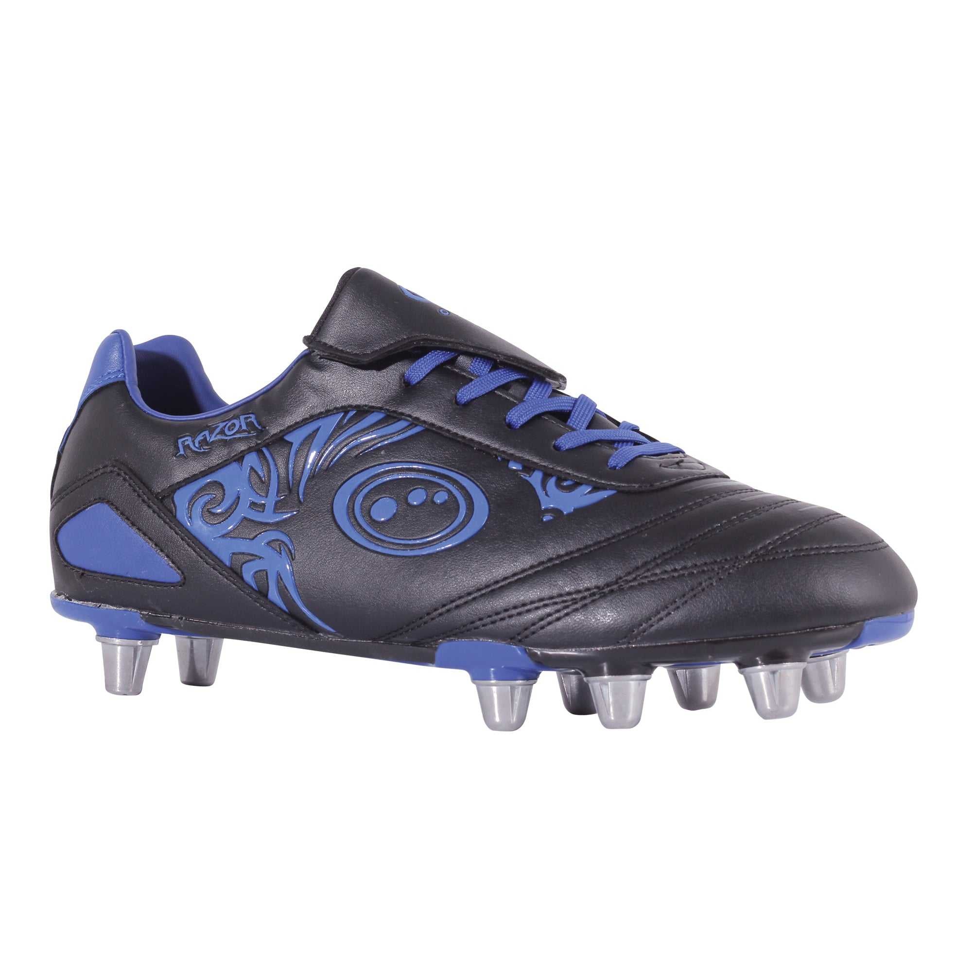 Senior Blue Razor Lace Up 8 Stud Rugby Boot - Optimum