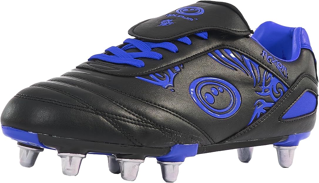Senior Blue Razor 8 Stud Rugby Boot – Durable, Secure Fit, Stylish - Optimum