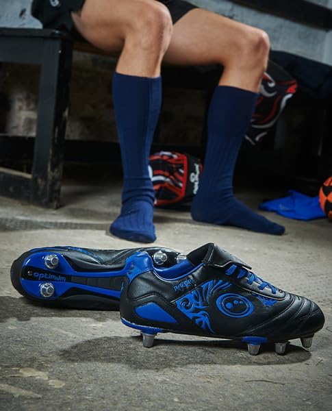 Senior Blue Razor Lace Up 8 Stud Rugby Boot - Optimum