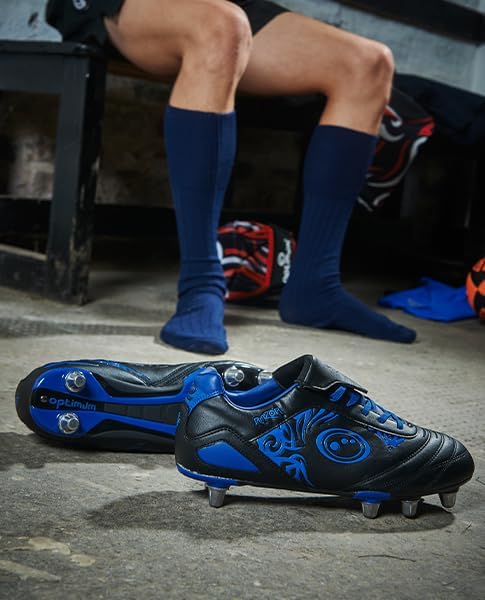 Senior Blue Razor 8 Stud Rugby Boot – Durable, Secure Fit, Stylish - Optimum